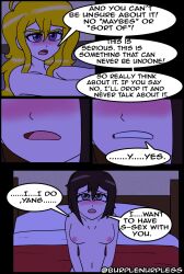 1futa 1girls 2020 ahoge areolae big_breasts big_penis black_hair blonde_hair breasts burplenurpless comic completely_nude dialogue duo english_text erection female futa_on_female futanari half-sisters half_siblings handjob human implied_futa incest intersex light-skinned_female light-skinned_futa light_skin long_hair nipples nude nude_futa penis ruby_rose rwby short_hair siblings sisters text yang_xiao_long