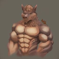 abs anthro_male ariswuffo biceps canine male male_only muscles muscular muscular_anthro muscular_male pecs