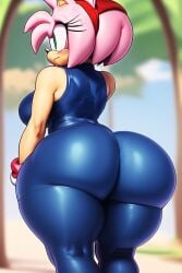 ai_generated amy_rose anthro ass ass_focus big_ass big_butt bodysuit butt eulipotyphlan female female_focus female_only fur furry gloves green_eyes headband hedgehog looking_away mammal novelai pink_hair sega short_hair solo solo_female solo_focus sonic_(series) sonic_the_hedgehog_(series) spandex thick_thighs vegeta_(cosplay) wide_hips