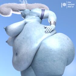 3d 3d_(artwork) areolae ass bbw belly big_ass big_belly big_feet blue_areola blue_body blue_skin breasts chubby chubby_female crown daz3d daz_studio female female_only gilf granny hair large_ass large_belly large_butt legs lowhangingfruit3d_(artist) nipples nude nude_female obese old_woman older_female overweight overweight_female pinup solo solo_female solo_focus thick thick_ass thick_thighs thighs white_hair wide_hips winter_fae