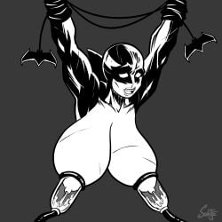 1girls anthro anthro_only areolae armpits arms_up bald bald_female batarang batman_(series) big_breasts black_and_white black_and_white_skin black_skin blank_eyes bondage breasts captured captured_villainess dc dc_comics defeated defeated_villainess delphinoid dolphin dorsal_fin fangs female female_focus female_only femsub flustered grace_balin grey_background huge_breasts lactation large_breasts line_art mammal mammal_humanoid milk milk_squirt milking milking_machine monochrome monster_girl multicolored_body muscular muscular_female nipples orca_(dc) pumps restrained restraints rope rope_bondage sharp_teeth signature sorje villainess white_skin