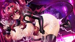 demon_girl huge_ass huge_breasts latex osiimi succubus_tail voluptuous