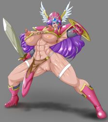 big_breasts bikini_armor bimbo breasts clothing dragon_quest dragon_quest_iii horny huge_breasts kimchi_bancho large_breasts milf nipple_piercing seductive soldier_(dq3) tagme