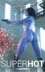 1girls 3d abs alternate_hairstyle amelie_lacroix ass ass_focus big_ass big_breasts blizzard_entertainment blue_skin breasts dat_ass female female_only kachigachi large_ass large_breasts nipples nude overwatch purple_hair purple_skin red_dude_(superhot) red_lipstick short_hair solo superhot thick_thighs widowmaker