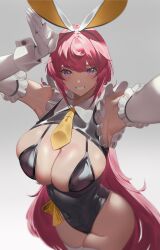 1girls 2023 2d 2d_(artwork) armpits big_breasts big_thighs blush blush breasts bunny_costume bunny_ears bunny_pose bunnysuit busty cleavage cuffs elbow_gloves female female female_focus female_only hakurou002 hi_res highres hips hourglass_figure huge_breasts large_breasts latex latex_suit light-skinned_female light_skin long_hair navel original original_character purple_eyes red_hair selfie smile smiling solo solo_female solo_focus thick_thighs thighs tie very_long_hair voluptuous wide_hips