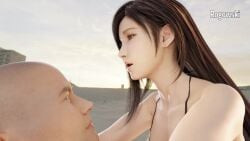 1boy 1girls 3d animated asian beach bikini_top cowgirl_position creampie cum cum_in_pussy cum_inside dripping female final_fantasy final_fantasy_vii no_sound nsfw riding rogowski slim tifa_lockhart vaginal_penetration video