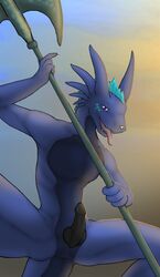 anthro anus dragon erection knot looking_at_viewer male male_only penis scalie tenecayr tenecayr_(character) tongue weapon