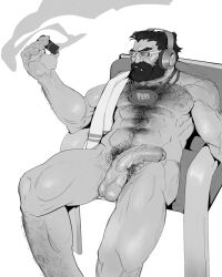 1boy 2023 abs balls bara barazoku beard biceps big_balls big_penis completely_nude daddy facial_hair gay hairy hairy_arms hairy_chest half-erect helltyde league_of_legends malcolm_graves male male_focus male_nipples male_only male_pubic_hair manly monochrome muscles muscular muscular_arms muscular_legs muscular_male muscular_thighs nipples nude pecs penis pool_party_graves pool_party_series riot_games solo solo_male testicles vein veiny_penis