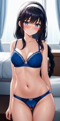 ai_generated amanai_riko bikini black_hair blue_eyes blush jujutsu_kaisen nsfw stable_diffusion