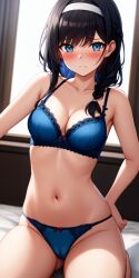 ai_generated amanai_riko bikini black_hair blue_eyes blush jujutsu_kaisen nsfw stable_diffusion