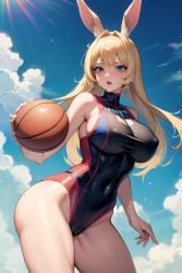 basketball big_ass big_breasts big_butt big_nipples brown_hair bunny_girl