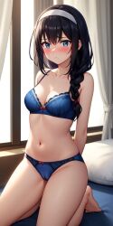 ai_generated amanai_riko bikini black_hair blue_eyes blush jujutsu_kaisen nsfw stable_diffusion