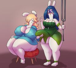 1futa 1girls allegra_(mario_+_rabbids) anthro balls barefoot big_breasts big_penis big_thighs blue_eyes blue_hair boob_window breasts breasts_size_difference cleavage clothed crown dickgirl dickgirl/female dress facepaint female futanari hair_between_eyes hair_over_one_eye half-closed_eyes huge_breasts huge_thighs large_breasts large_thighs looking_at_penis mario_(series) mario_+_rabbids mario_+_rabbids:_sparks_of_hope nintendo nipple_bulge nipples_visible_through_clothing no_bra penis platinum_blonde_hair rabbid rabbid_rosalina raving_rabbids shannon_rat tagme thick thick_hips thick_penis thick_thighs thighs wide_hips