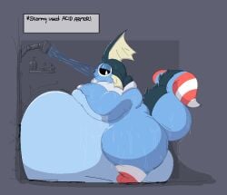 belly_expansion big_ass boxofblink bubble_butt eeveelution huge_ass overweight pokémon_(species) pokemon vaporeon