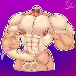 bara_tits brawl_stars hank_(brawl_stars) male_lactation male_only tagme