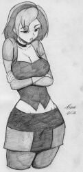 aged_up black_and_white goth goth_girl gothic gwen_(tdi) skeezoo sketch total_drama_island