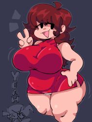 big_breasts boyfriend_(friday_night_funkin) breasts dork_boi fat friday_night_funkin girlfriend_(friday_night_funkin) human_only lewd_dorky thick_thighs wide_hips