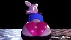 3d animated ass big_ass female_only five_nights_at_freddy's mangle_(fnaf) panties pink_panties solo twerking