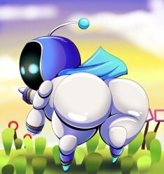 1boy antennae ass astro_bot astro_bot_(series) big_ass big_butt blue_eyes butt cape fat_ass fat_butt huge_ass huge_butt looking_at_viewer looking_back looking_back_at_viewer male male_only playstation robot solo sony_interactive_entertainment tepigfan101 thick_ass thick_butt