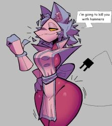 ass breasts deltarune female_only furry sideboob tasque_manager_(deltarune) thick thick_thighs thighs tits xexeezy