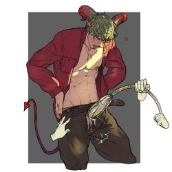 bara demon demon_horns gay male_only original_character orionisn solo