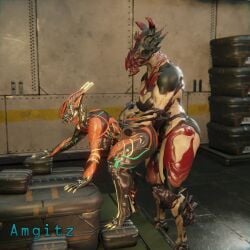 3d 3d_animation amgitz animated big_ass big_breasts blender doggy_style futa_on_female futanari sex tagme tenno thick_thighs valkyr_(warframe) video voruna_(warframe) warframe