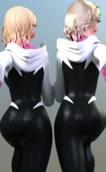 2girls 3d ass athletic athletic_female blonde_female blonde_hair blue_eyes bottom_heavy breasts bust busty chest cleavage curvaceous curvy curvy_figure cute cute_face eyebrows eyelashes eyes female female_focus female_only fit fit_female fully_clothed ghost-spider gwen_stacy hair hero heroine hips hourglass_figure human legs light-skinned_female light_skin lips marvel marvel_comics short_hair slim slim_waist spider-gwen spider-man:_across_the_spider-verse spider-man:_into_the_spider-verse spider-man_(series) superhero superheroine thick thick_legs thick_thighs thighs upper_body voluptuous voluptuous_female vtemp waist wide_hips