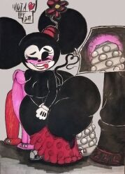 anal_sex diamondtears disney female minnie_mouse sex_toy traditional_media_(artwork) twitter_username