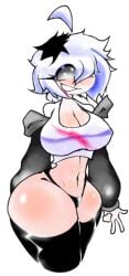 breasts female_sans humanized multicolored_hair rule_63 sans sans_au spookdx tagme tagme_(character) thighhighs thighs undertale_au white_background