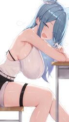 armpit elira_pendora horny horny_female huge_breasts imminent_sex looking_at_viewer nijisanji nijisanji_en ruru_nnnn sagging_breasts side_view sideboob sitting sitting_on_chair sweat sweating thick_thighs virtual_youtuber