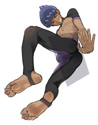 dong_bl gay gay_sex hop_(pokemon) nsfw purple_hair solo sweat_pants yaoi