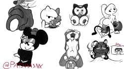 among_us crewmate_(among_us) crossover disney doodle female hello_kitty hello_kitty_(character) hello_kitty_(series) kitty_white kuromi minnie_mouse onegai_my_melody original_character original_characters padhasnx sanrio tagme