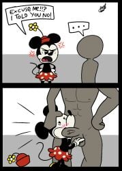 1boy 1girls anthro balls blowjob comic comic_page disney fellatio forced_oral height_difference human_penetrating joelbrunox5 larger_male minnie_mouse oral oral_sex penis public_domain rape rodent shortstack smaller_female testicles