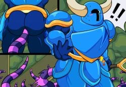 1boy 2d 2d_animation animated armor ass bara barazoku gay helmet horned_helmet male male_focus male_only manly muscles muscular muscular_legs muscular_male muscular_thighs shovel_knight shovel_knight_(character) solo solo_male tentacle wheatwesley