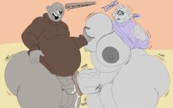 1boy 1futa alien ball_inflation balls_expansion big_ass big_belly big_breasts big_butt big_penis breasts cum cumming cyclops denizen1414 dickgirl docking dr._swirly_tenderclops ejaculating ejaculation english_text erection futanari gigantic_ass grabbing_breast grey_body huge_ass huge_breasts huge_butt huge_cock humanoid humanoid_penis husband_and_wife male male/female male_on_futa married_couple nude overweight overweight_futanari overweight_male penis pully_tenderclops sex source_request squeezing_breast standing superchub thick_thighs urethral urethral_penetration