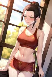 1girls ai_generated avatar_legends avatar_the_last_airbender azula female fire_nation gym gym_clothes osyasenpai stable_diffusion