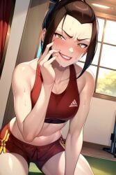 1girls ai_generated avatar_legends avatar_the_last_airbender azula female fire_nation gym gym_shorts gym_uniform nickelodeon nicktoons osyasenpai solo stable_diffusion