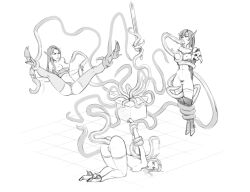 3girls ahleica_ashfall anal anal_sex angry blizzard_entertainment blood_elf face_down_ass_up high_heels kaztor08 legs_held_open line_art original_character restrained_by_tentacles sex spread_legs suspended_via_tentacles tentacle tentacle_around_breast tentacle_around_waist tentacle_grab tentacle_in_ass tentacle_in_mouth tentacle_sex tentacles_around_ankles tentacles_around_arms tentacles_around_legs thighhighs torn_clothes warcraft world_of_warcraft