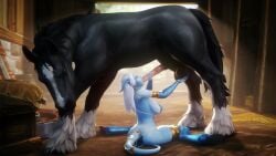 1boy 1girls 3d animal_genitalia animal_penis animated big_penis draenei erection fellatio female horse horsecock male noname55 oral penis pyrista sound source_filmmaker straight tagme video world_of_warcraft zoophilia