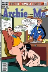 archie_andrews archie_comics black_hair black_pubic_hair cmnf comic_cover fellatio female hand_on_balls hand_on_testicles high_school human knees_together_feet_apart large_breasts lordghoul male mature_female miss_phlips oral pale_skin penis_in_mouth principal principal_office secretary submissive_female under_desk waldo_weatherbee