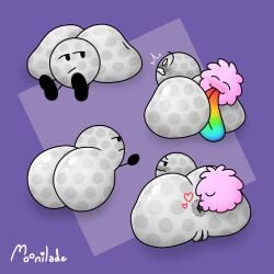 anus ass ass_bigger_than_body battle_for_dream_island big_ass golf_ball_(bfdi) grey_body kissing kissing_anus kissing_ass lesbian lesbians licking_ass moonilade object_show object_shows puffball_(bfdi) pussy rainbow_tongue rimming rimming_female shiny_skin surprised