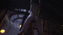 2girls 3d alexbridger armpits arms_up ass black_hair bodysuit braided_hair brown_hair bubble_butt clothed_female_nude_female enslaved_royal femdom fingering forced_yuri laudica long_hair princess_leia_organa pussy slave slave_leia slavegirl star_wars yuri