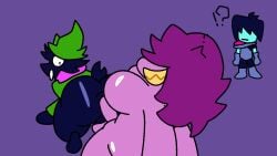 animated anthro ass big_breasts big_butt bovid breasts caprine chesterm deltarune dinosaur duo female futanari goat intersex intersex/male kris_(deltarune) male mammal ralsei ralsei_with_black_fur reptile scalie sex susie_(deltarune) undertale_(series)