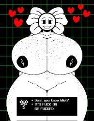 ass big_ass big_breasts big_butt breast breasts breasts_bigger_than_head female female_only flowey_the_flower huge_breasts naked nude nude_female plantie text thick_ass thick_thighs undertale undertale_(series) videogamedunky