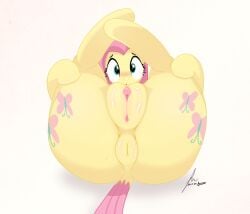 aer0_zer0 anus big_ass bubble_butt clitoris dat_ass equine_pussy female feral fluttershy_(mlp) friendship_is_magic hair_on_head kernhd mare my_little_pony puffy_anus vagina