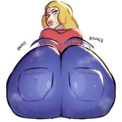 1girl 1girls ass ass_focus beth_smith big_ass big_butt blonde_hair blue_eyes blush clothed clothing female female_focus female_only flustered human jeans jiggle large_ass looking_at_viewer looking_back milf presenting rear_view rick_and_morty shaking_butt solo solo_focus steam sweat sweaty twerking voluptuous wet white_background wide_hips xxxeaven yellow_hair