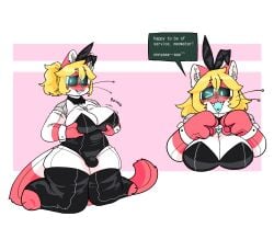 animatronic animatronic_female animatronic_girl big_breasts breasts bunnysuit catgirl cherrypillowz domestic_cat female female_only robot solo solo_female thick_thighs wide_hips