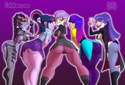 5girls amity_blight asian asian_female ass ass_focus big_ass big_butt blue_body blue_eyes blue_hair cameltoe crossover dc dc_comics dc_super_hero_girls dyed_hair equestria_girls evil_raccoon female female_only glitch_techs gold_eyes huge_ass lipstick long_hair miko_kubota multiple_girls my_little_pony overwatch petite ponytail purple_hair sci-twi short_hair shortstack smile the_owl_house tight_clothing trait_connection white_body white_skin widowmaker zee_zatara