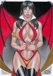 1girls 2023 bat_wings dynamite_comics ed_benes_studio female_focus female_only looking_at_viewer rudimar_patrocinio seductive_look solo_female solo_focus vampirella voluptuous voluptuous_female