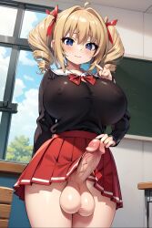 ai_generated futanari high_school_dxd large_breasts penis ravel_phenex school_uniform schoolgirl veiny_penis